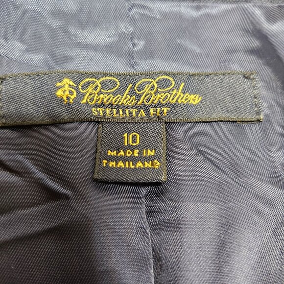 Books Brothers Womens10 Blue linen blend skirt suit lined fancy buttons notched - Picture 7 of 16